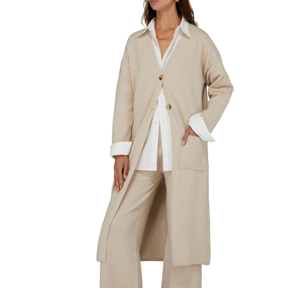Anine Bing Long Cream/Tan Sweater NWT